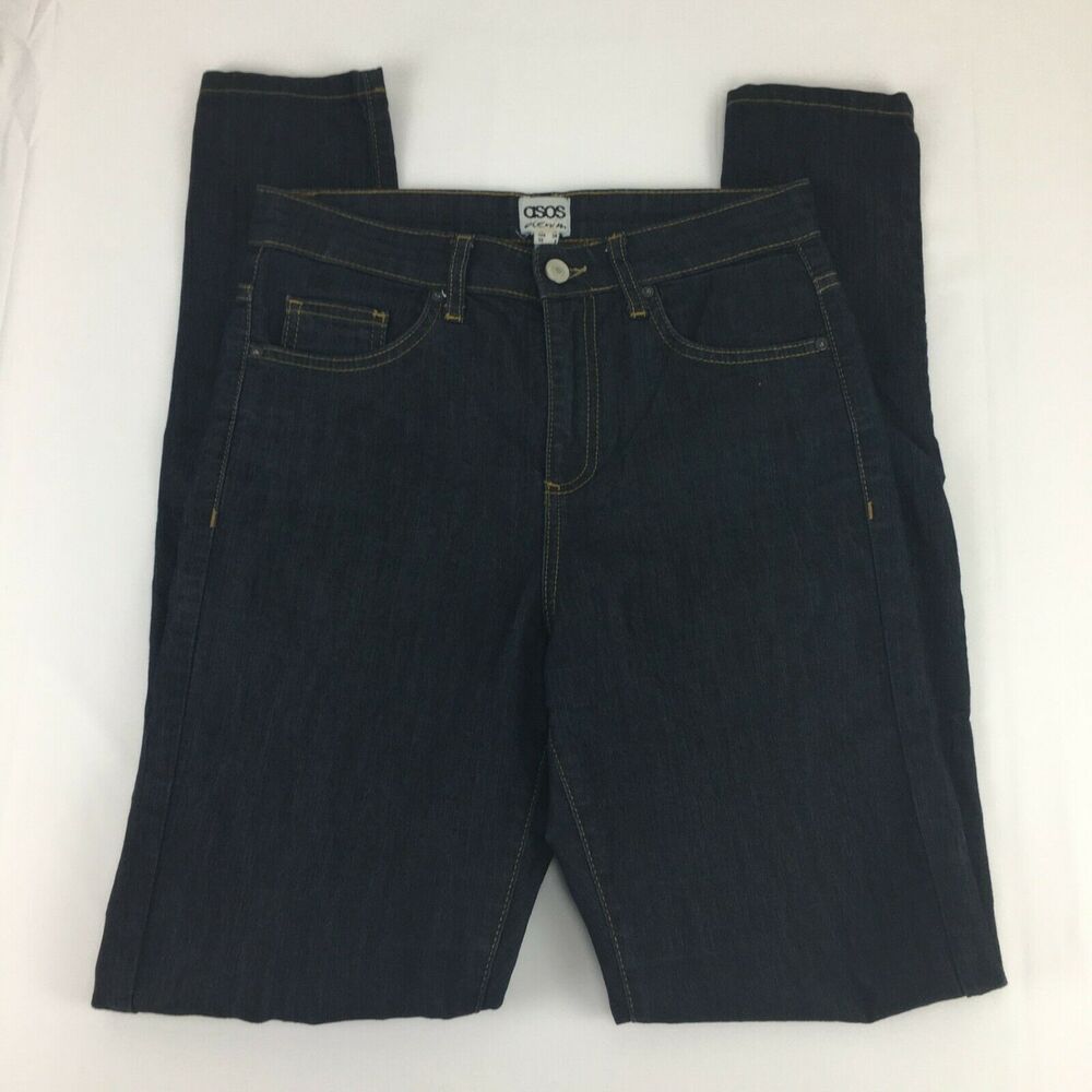 Asos Dark Blue 5 Pocket Design Skinny Leg Jeans 8